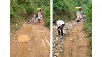 Viral! Warga Ponorogo Relokasi Jalan dengan Dana Pribadi karena Licin dan Membahayakan