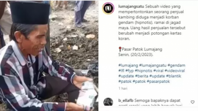 Kakek di Lumajang, Jual Kambing Dibayar Koran