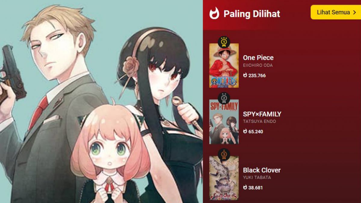 Screenshot Chart Populer [Manga Plus]