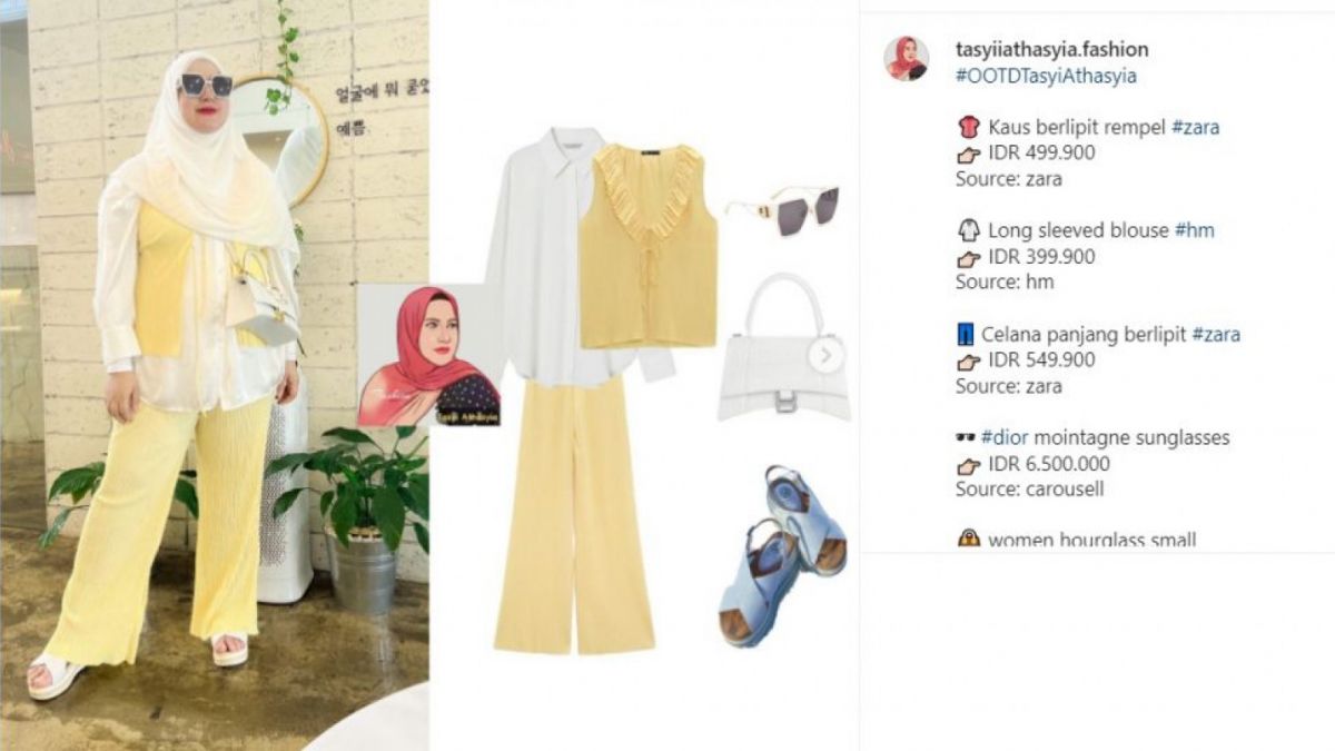 Detail OOTD Tasyi Athasyia (instagram/tasyiiathayia.fashion) [suara.com]