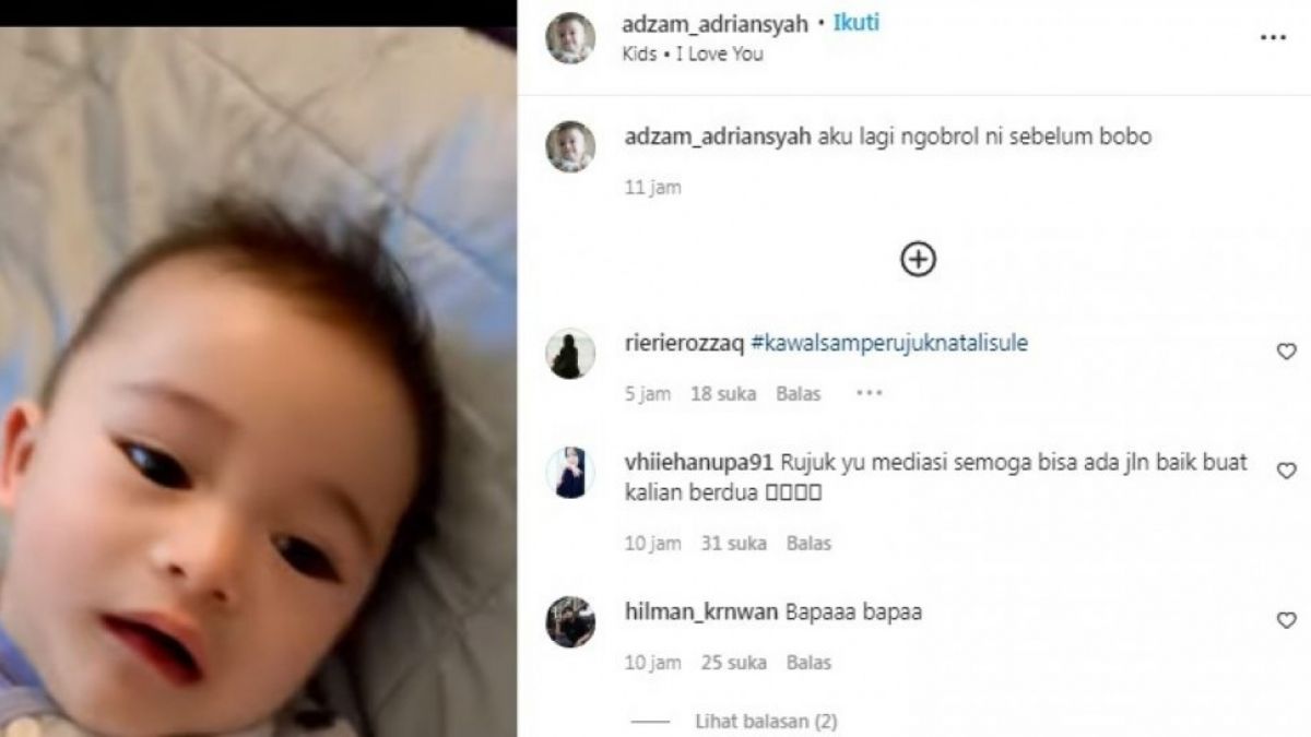 Unggahan soal anak Nathalie Holscher dan Sule [Instagram/@adzam_adriansyah] [suara.com]