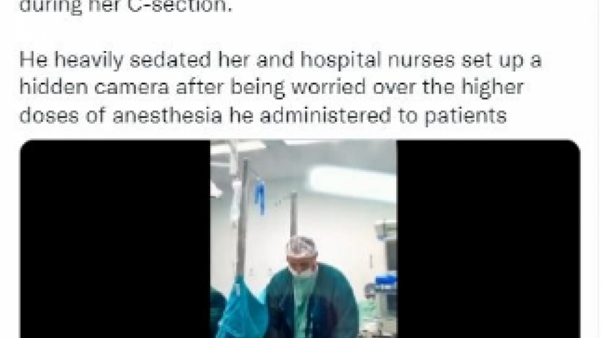 Screenshot_42 [Ahli anestesi asal Brazil lakukan pelecehan seksual di tengah operasi caesar. (Twitter/@MC_IBTimesSG)]