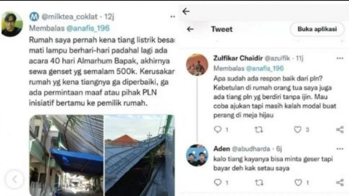 Warga kesal ditarik uang pindahan tiang PLN (instagram.com/igtainmenttt/) [suara.com]