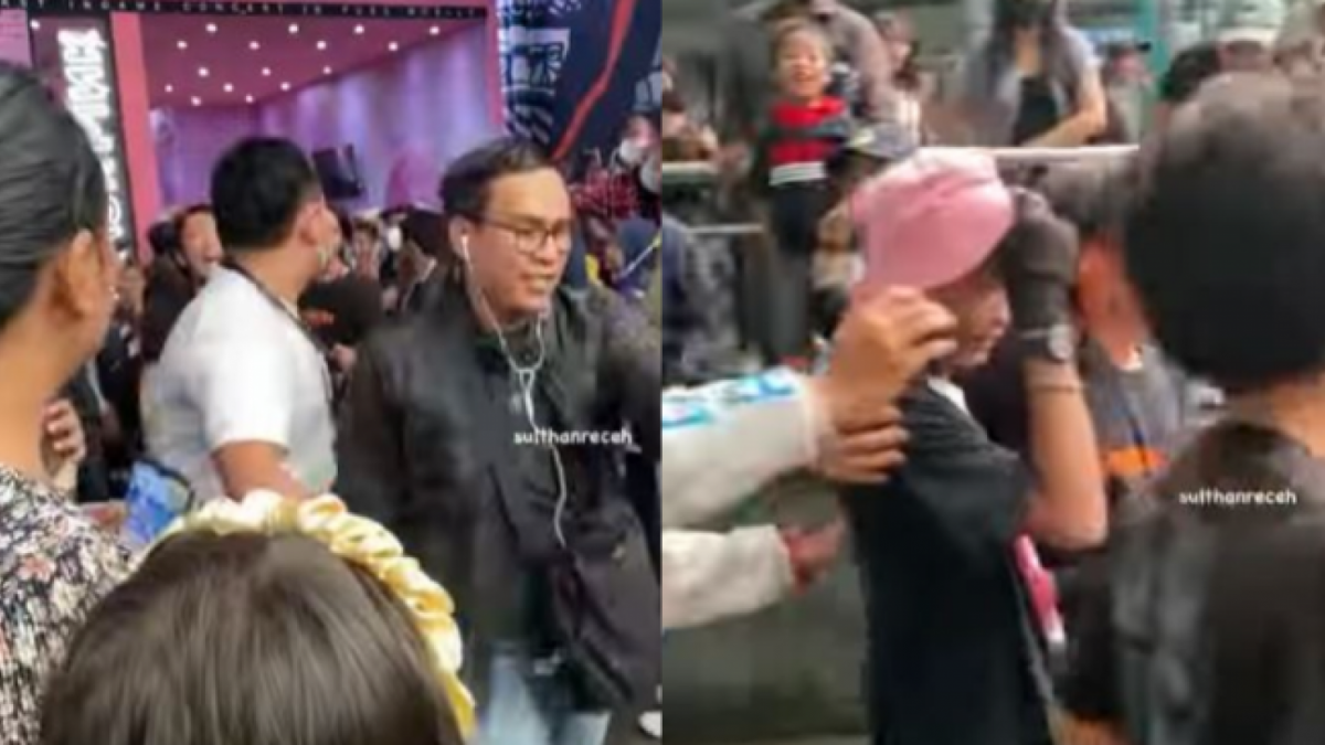 Screenshot_65 [Bonge dijaga beberapa pria mirip budyguardnya untuk menembus kerumunan. (Instagram/jakarta.keras)]