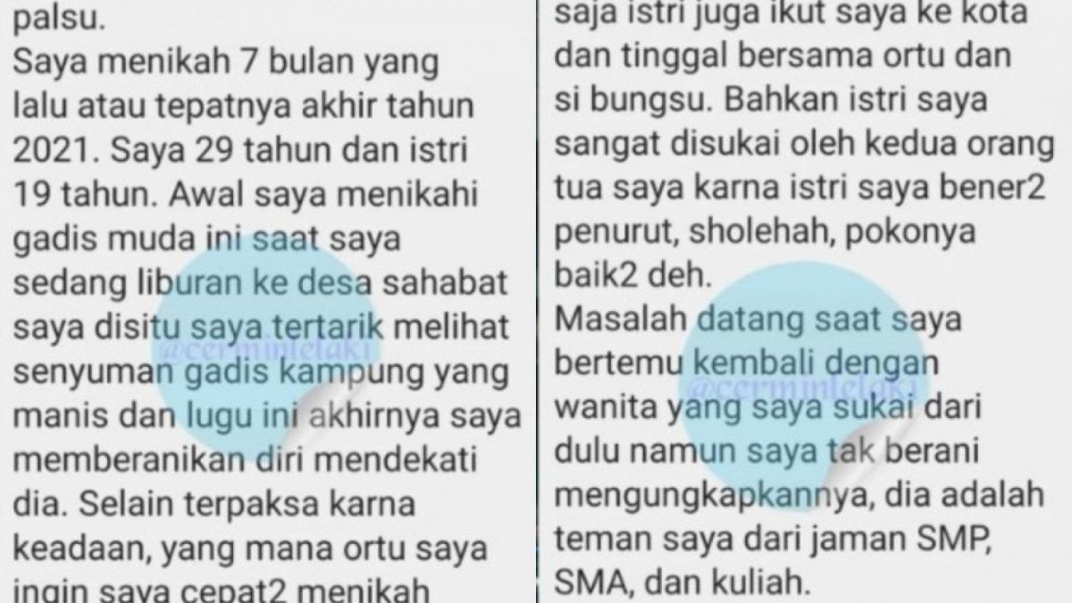 Curhatan suami bikin kesal [Instagram/cerminlelaki]