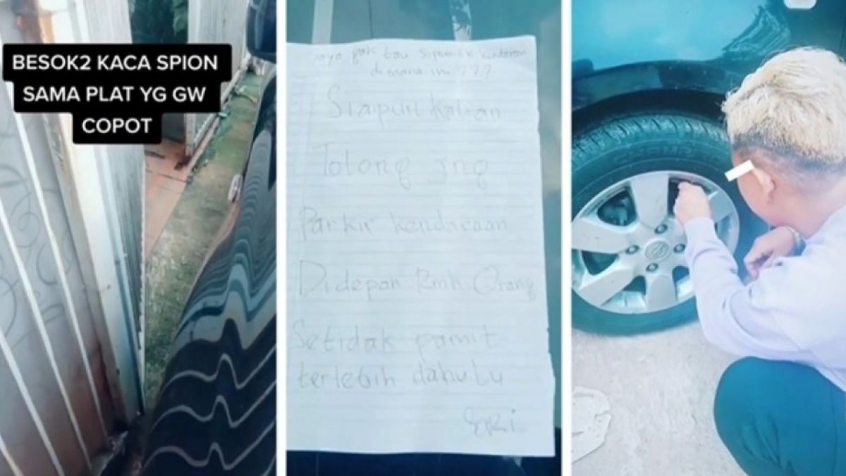 Emak-emak mengamuk tidak bisa keluar rumah karena sebuah mobil diparkir di depan pagarnya, sampai berujung mengempiskan ban mobil. (Instagram/@terangmedia)