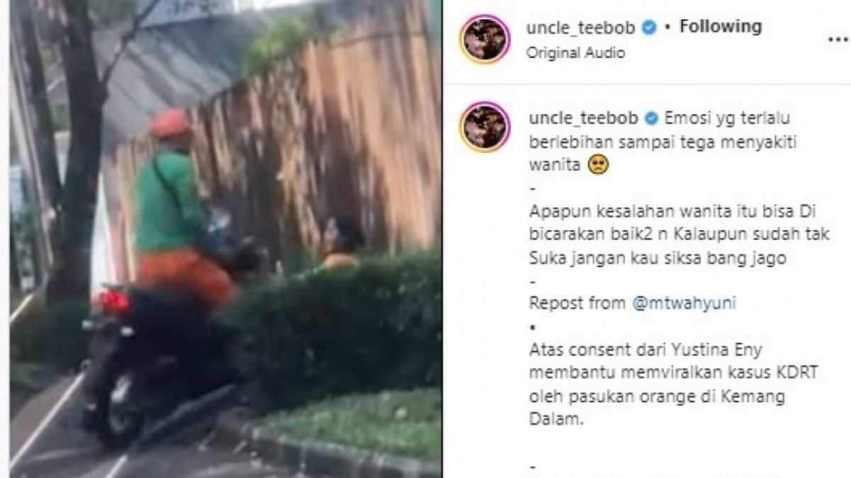 Pria lakukan KDRT di jalan (Instagram/uncle_teebob)