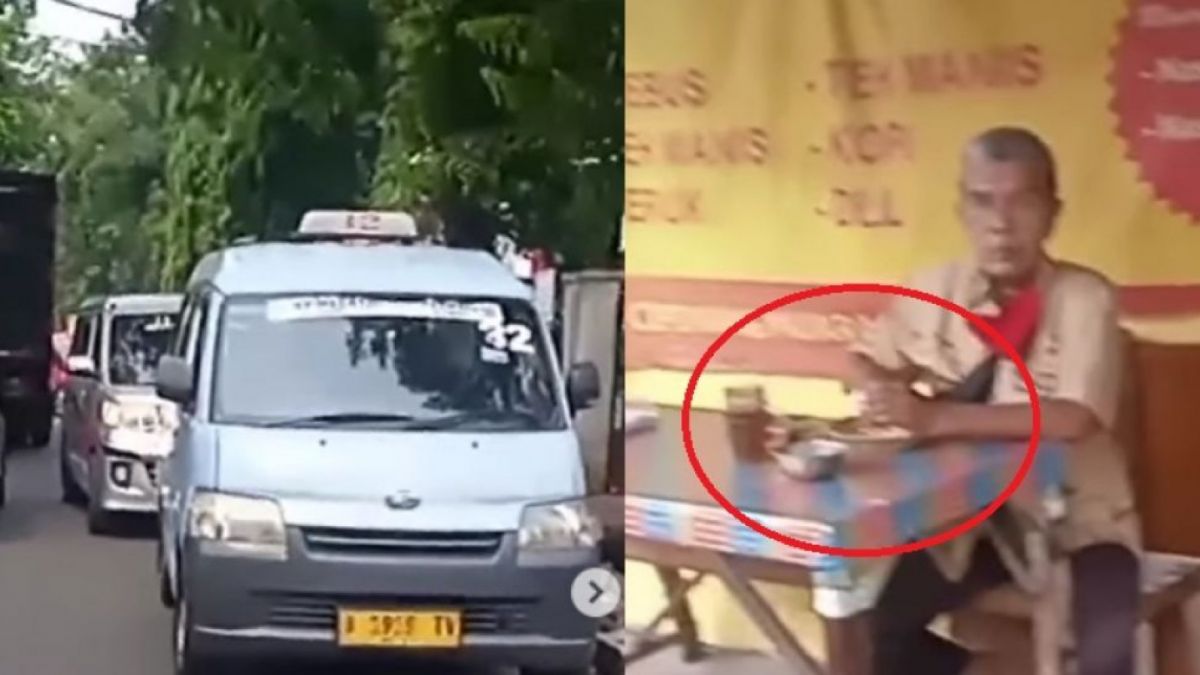 Momen sopir angkot terlihat asyik makan disaat kemacetan [Instagram/ @undercOver]