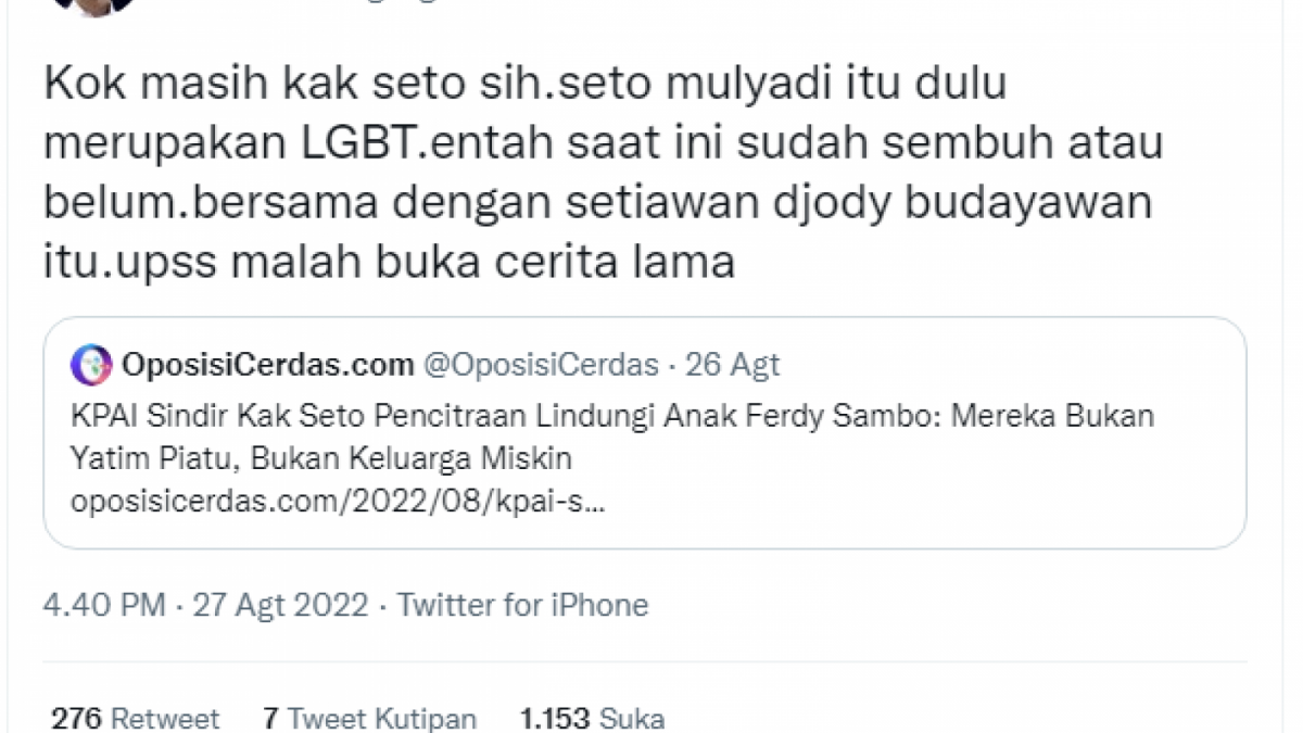 Twit tentang Kak Seto [twitter @PresidenBingung]