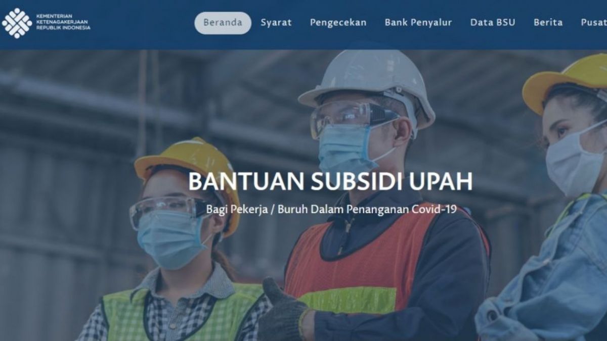 tampilan website BSU Kemnaker. (bsu.kemnaker.go.id/)