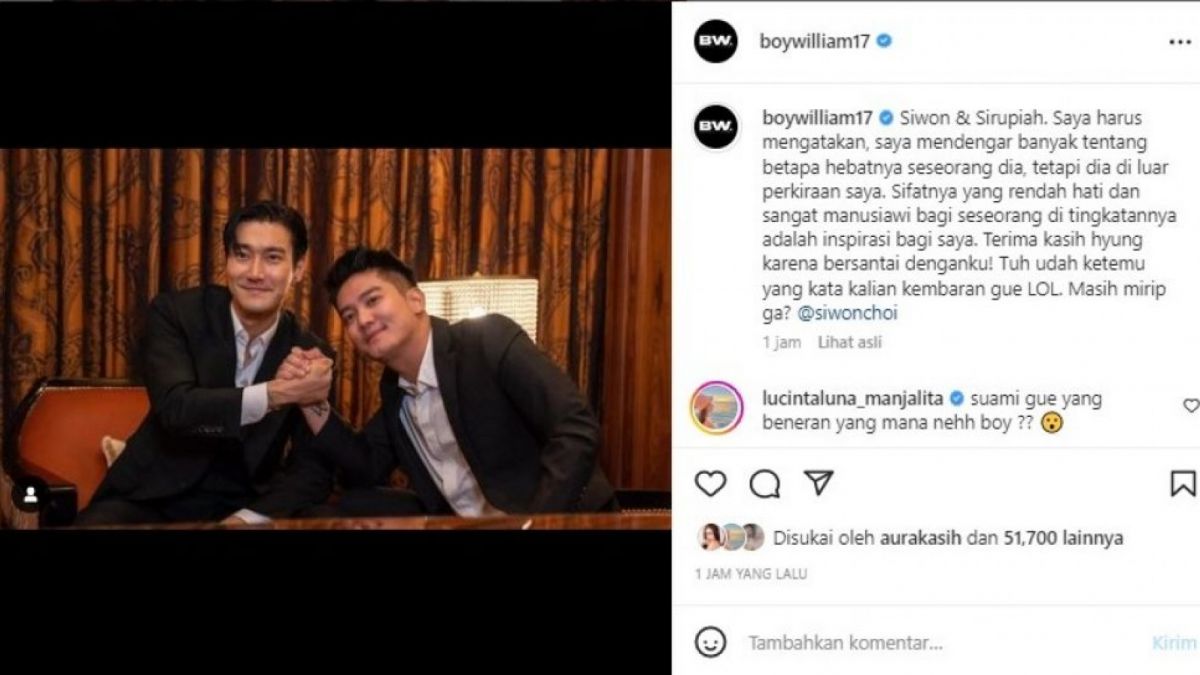 Boy William dan Choi Siwon [Instagram]