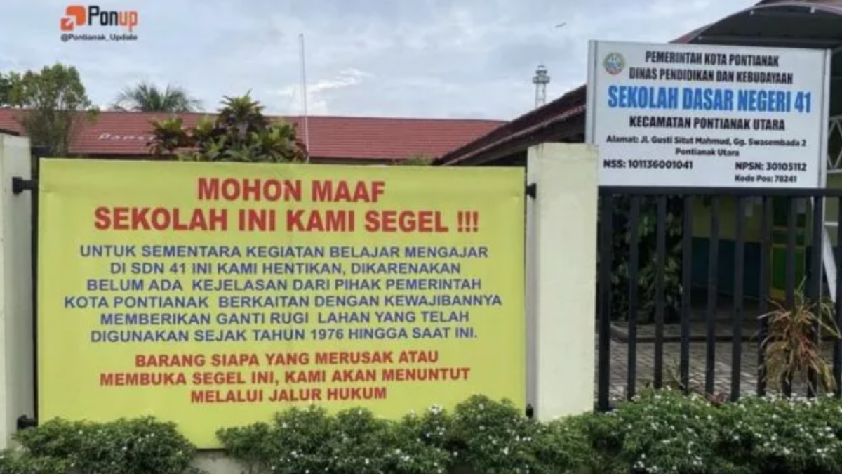 Sekolah Dasar Negeri 41 Pontianak Disegel [Instagram/pontianak_update]