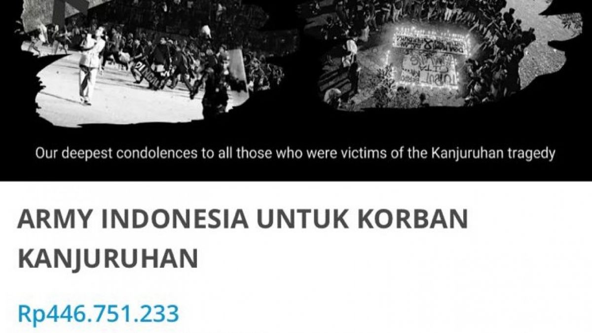 Donasi yang dibuat oleh para ARMY Indonesia untuk para korban kanjuruhan [kitabisa.com]