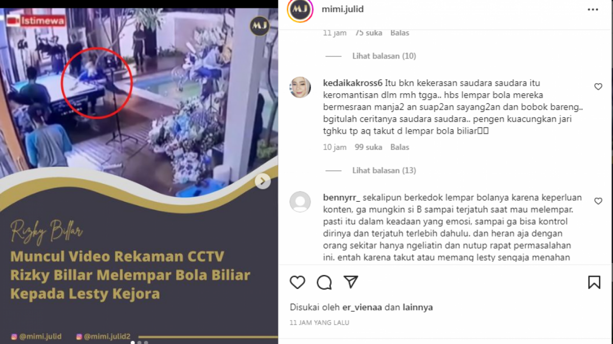 CCTV billar dan Lesti [instagram/mimi.julid]
