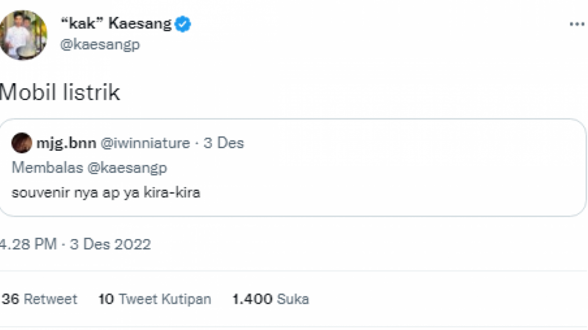 Tweet kaesang tentang souvenir pernikahan [Twitter.com]