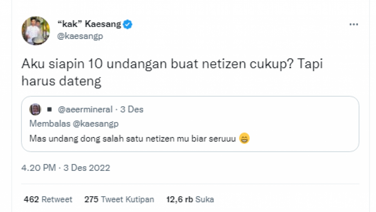 Tweet Kaesang [Twitter.com]