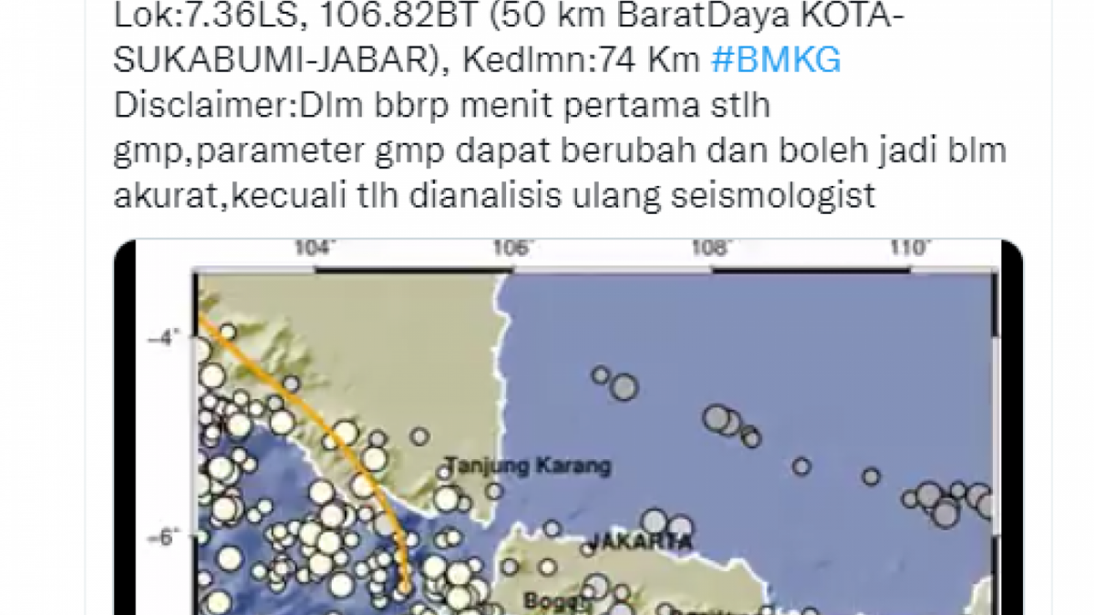 gempa susulan Sukabumi [Twitter.com]