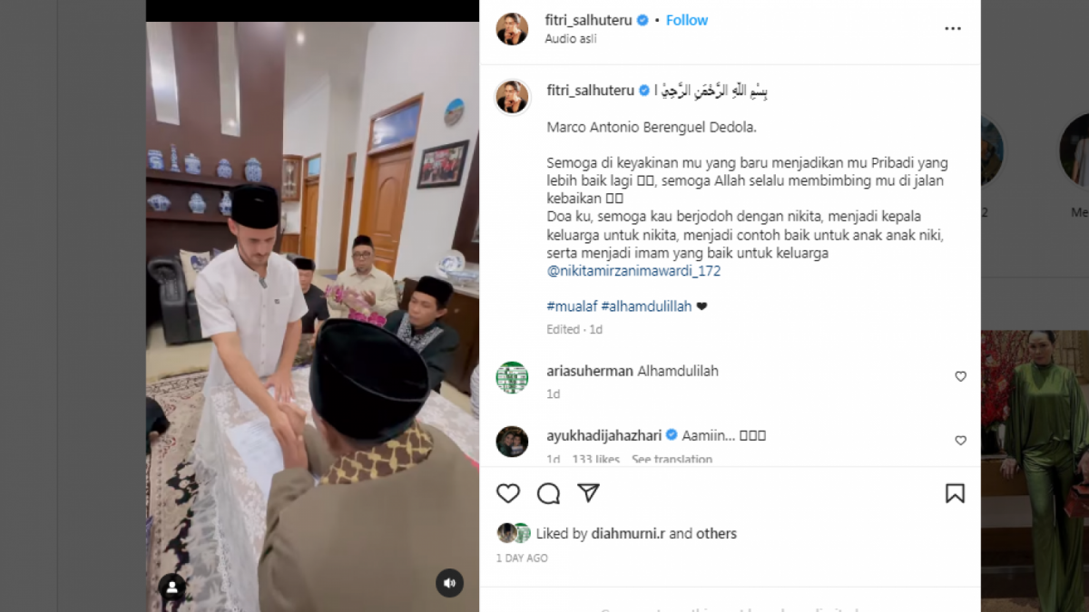 Postingan sahabat Nikita Mirzani, Fitri Salhuteru [Instagram.com]