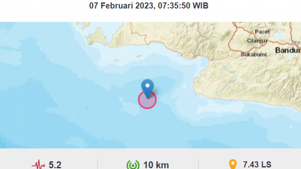 Peta lokasi pusat gempa bumi di Banten - [BMKG]