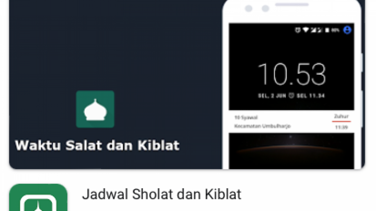Aplikasi Jadwal Sholat dan Kiblat [Google Play]