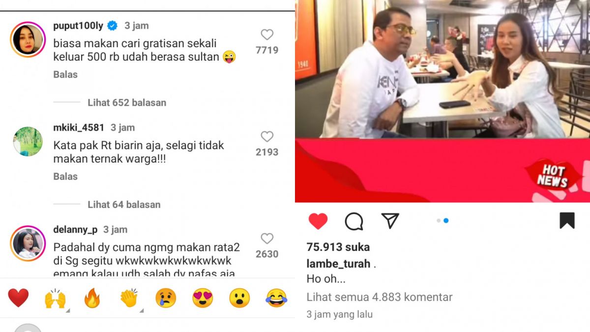 Komentar Puput soal Doddy Sudrajat [Tangkapan Layar Instagram @lambe_turah]