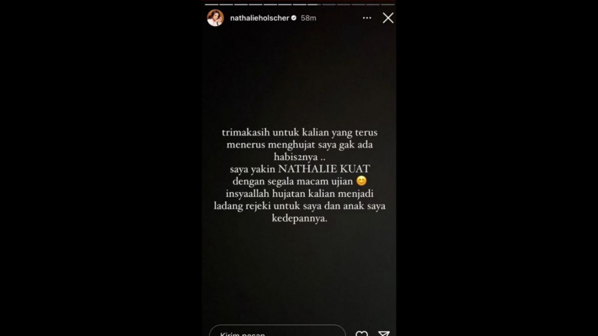 Story Instagram Nathalie Holscher [Instagram @nathalieholscher]