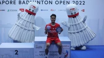 Raket Anthony Ginting Hancur, Ungkapan  Perasaan Juara Singapore Open 2022