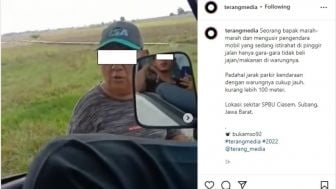 Tak Diberi Jajan di Warung, Pria Ini Marah kepada Pemobil