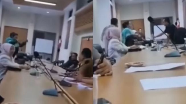Waduh! Anggota DPRD Ngamuk sambil Gebrak Meja dan Banting Mic