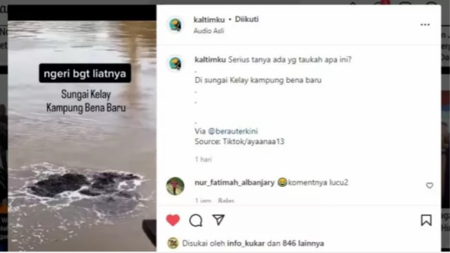 Lumpur Hitam Tiba-Tiba Muncul di Kampung Bena Baru