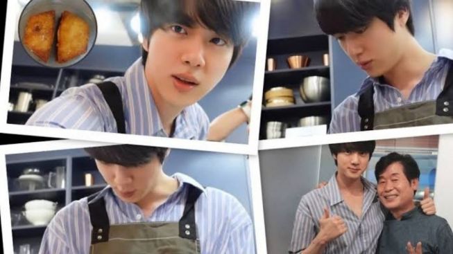 Belajar Masak, Jin BTS Pakai Kemeja Rp 1 Juta
