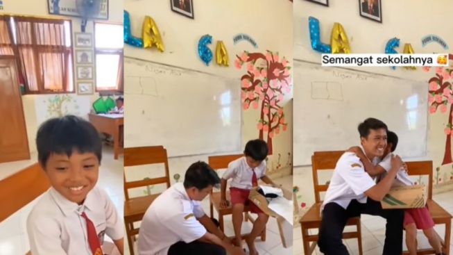 Mengharukan! Murid Bisa Menjawab, Guru Berikan Sepatu Baru