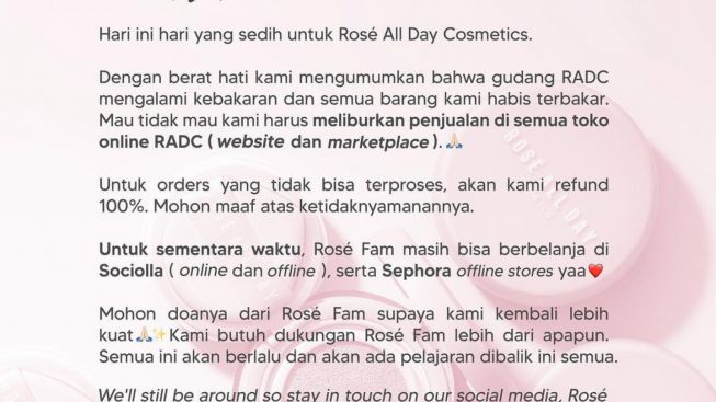 Gudang Ros All Day Cosmetics Dilalap Habis Si Jago Merah