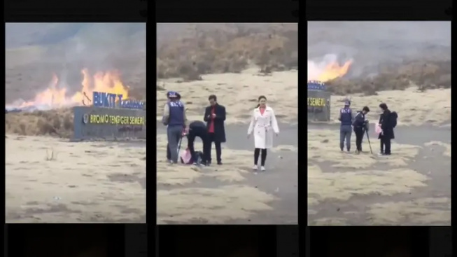 Viral! Prewedding Picu Kebakaran Hutan di Bromo, 6 Pelaku yang Lagi Santai Diamankan