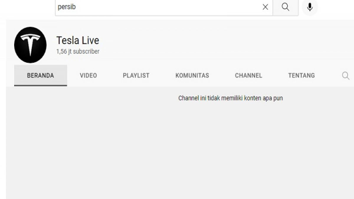 Akun Youtube Persib [Tangkap layar youtube]