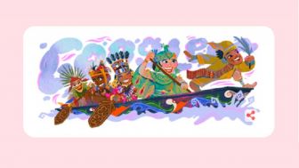 Meriahkan HUT RI Ke-77, Google Doodle Pasang Ikon Pacu Jalur