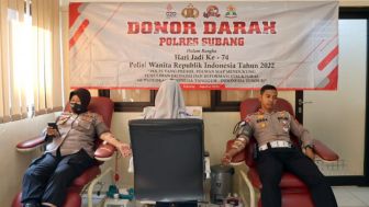 Polwan Polres Subang Gelar Bakti Kemanusiaan Donor Darah