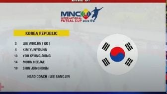 Line Up Pemain Timnas Futsal Indonesia vs Korea Selatan di MNC International Futsal Cup 2022