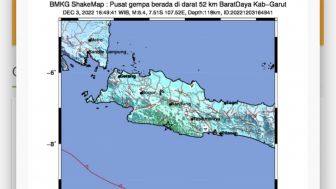 Terkini! Gempa Bumi M 6,4 Guncang Garut, Terasa Hingga Purwakarta