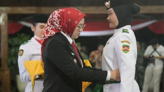 Bupati Anne Ratna Mustika Kukuhkan 52 Paskibraka Purwakarta 2023