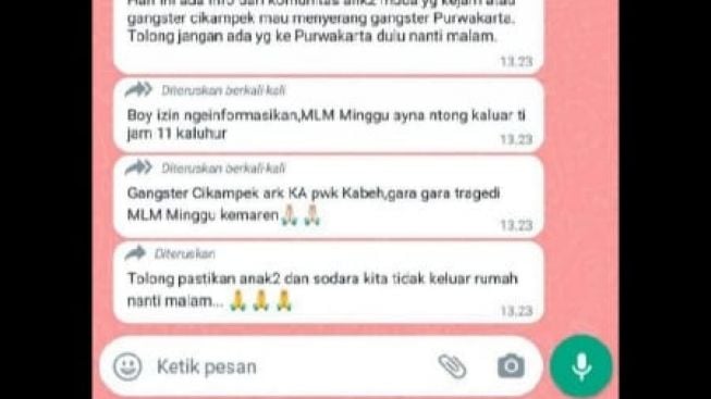 Beredar Pesan Adanya Penyerangan Geng Motor di Purwakarta, Polisi: Itu Tidak Benar