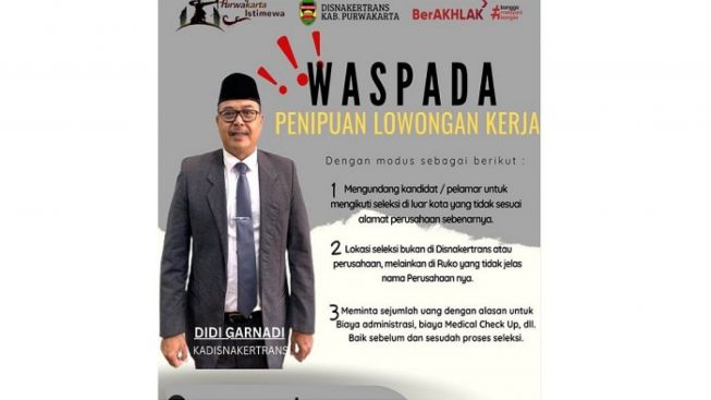 Disnakertans Purwakarta: Waspada Penipuan Lowongan Kerja! Begini Modusnya
