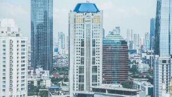 Kantor Pusat Bank Mandiri di Jakarta Kebakaran