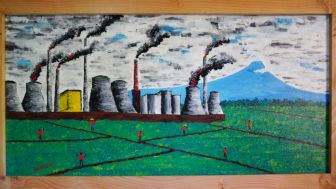 Sawah vs Pabrik, Lukisan Bowo Leksono Kritik Industrialisasi di Purbalingga yang Korbankan Sawah