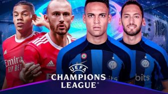 LiveON Vidio, Rabu Dini Hari Liga Champions Benfica vs Inter Milan : Lengkap H2H dan Prediksi Skor!