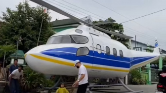 Warga Desa di Banjarnegara Produksi Helikopter, Gempar saat Melintas di Jalan Raya