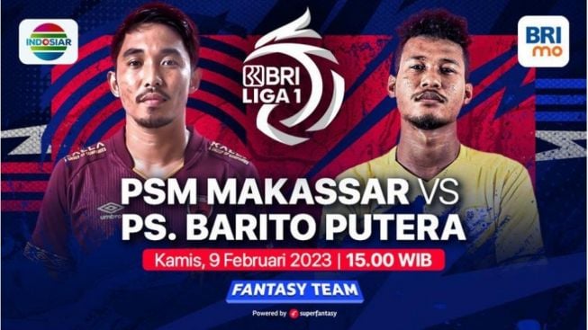 Link Live Streaming PSM Makassar vs Barito Putera