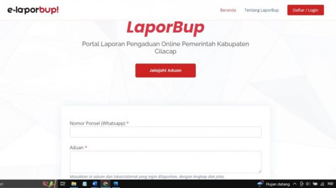 Cara Komplain Soal Layanan Pemkab Cilacap Lewat e-LaporBup