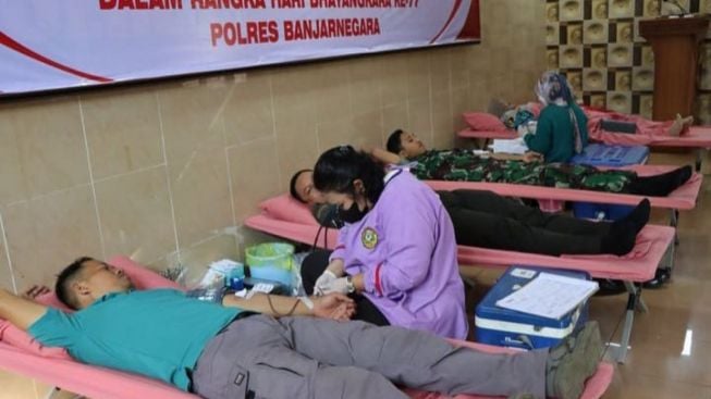 Sambut Hari Bhayangkara, Polres Banjarnegara Sumbang 86 Kantong Darah