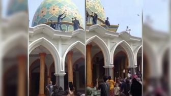 Viral Para Pedagang Pecel Lele Pulang Kampung di Lamongan, Tebar Uang dari Atas Masjid